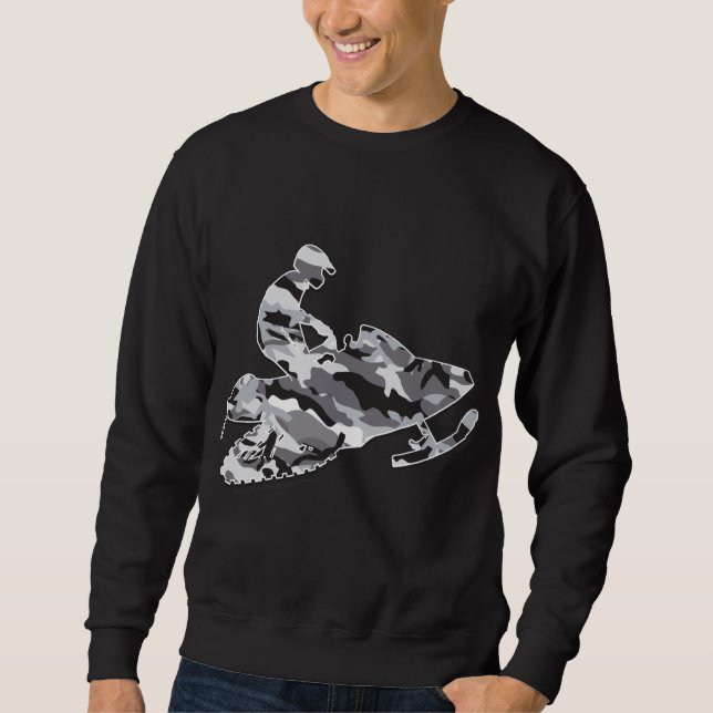 Sweatshirt Camouflage Gray Snowmobile (Devant)