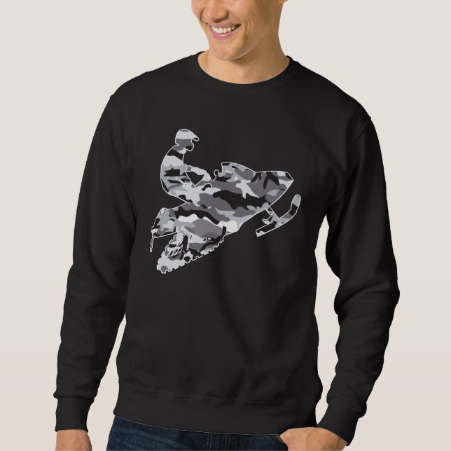 Sweatshirt Camouflage gris Motoneige (Devant)