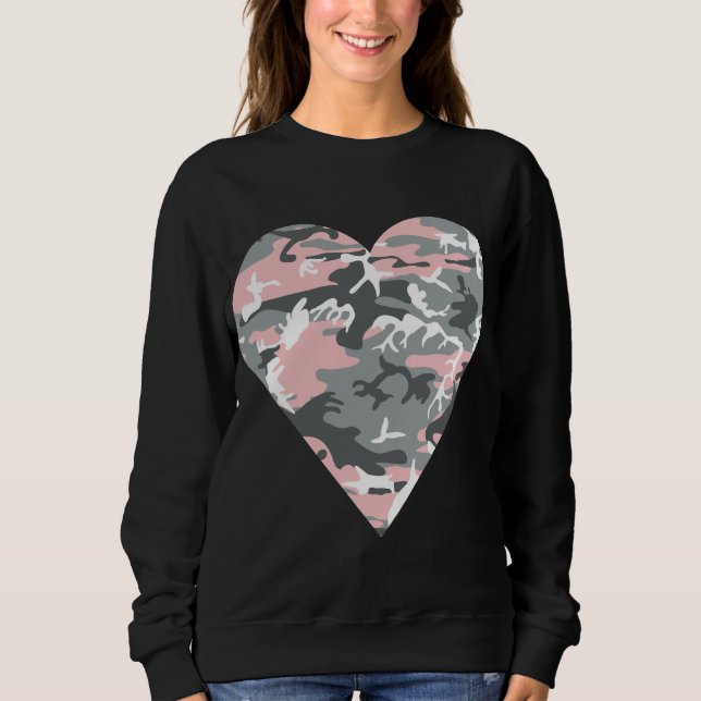 Sweatshirt Camouflage rose et gris, Militaire, Armée (Devant)