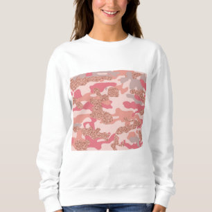 Sweatshirt Camouflage Rose Gold Blush Pink Camo Motif de l'ar