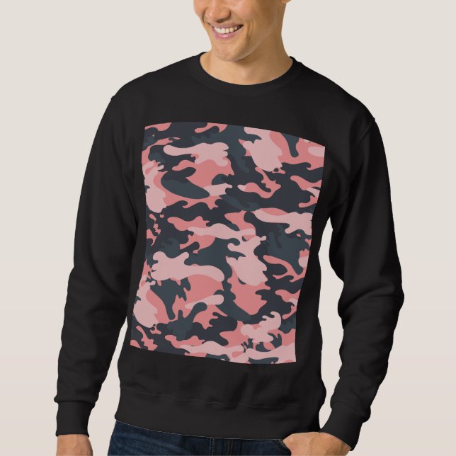 Sweatshirt Camouflage rose : Motif Vintage classique (Devant)