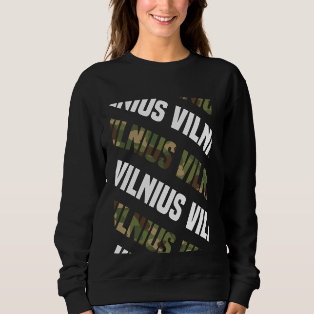 Sweatshirt Camouflage vert Motif Vilnius Camo (Devant)