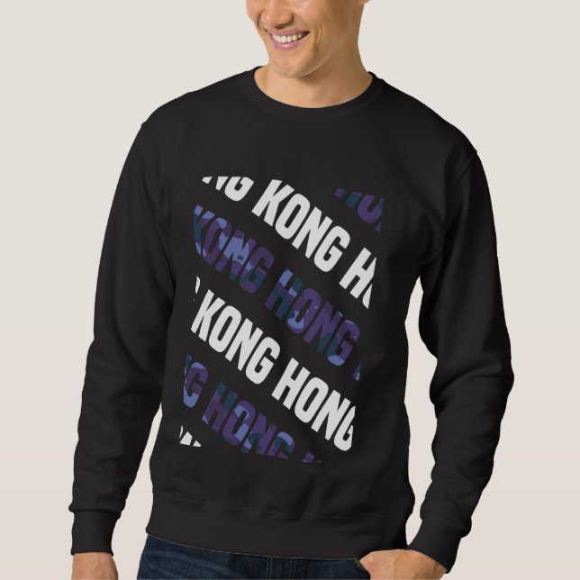 Sweatshirt Camouflage violet Motif de Hong Kong (Devant)