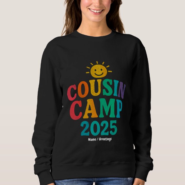 Sweatshirt Camp Cousin 2025 Camping de vacances d'été (Devant)