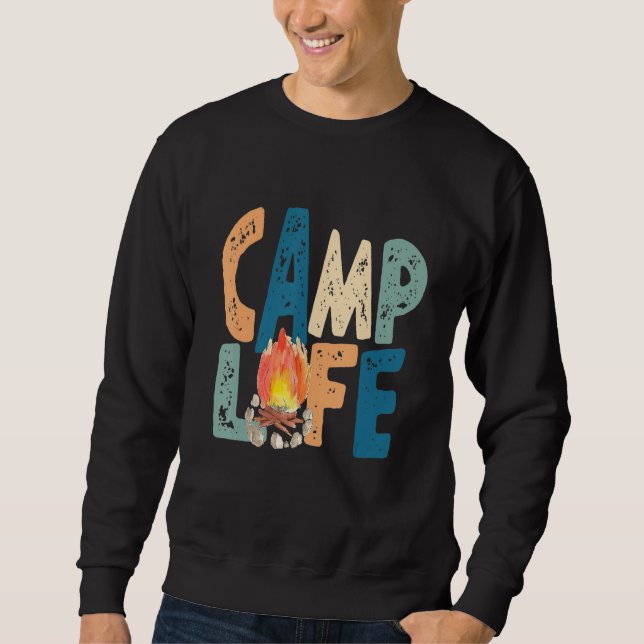 Sweatshirt Camp Life Groovy Vibes Matching Family Camping Sum (Devant)