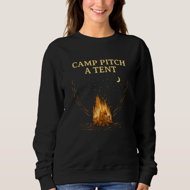 Sweatshirt Camp Pitch a Tent Summer Camping Tropical Camper W (Devant)