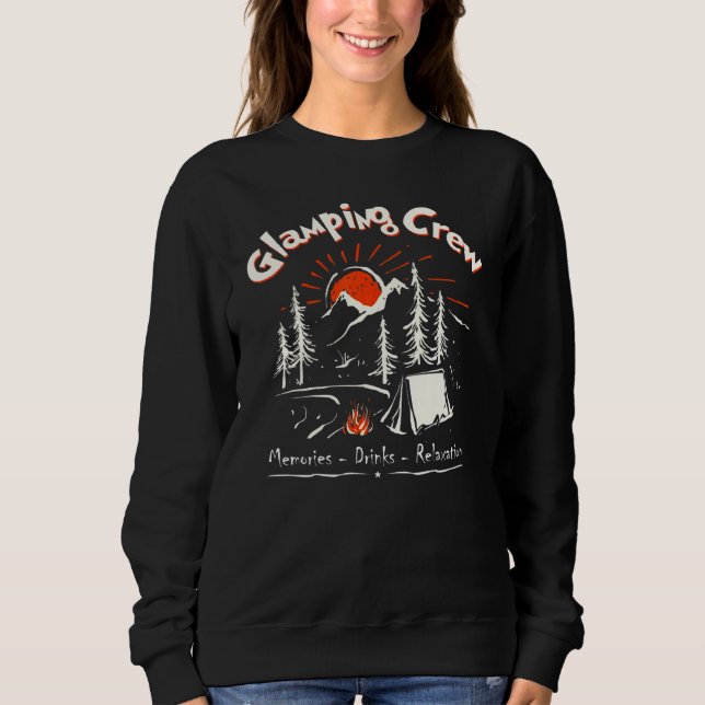Sweatshirt Camper Vacation Glamping Crew Memories Fire Friend (Devant)