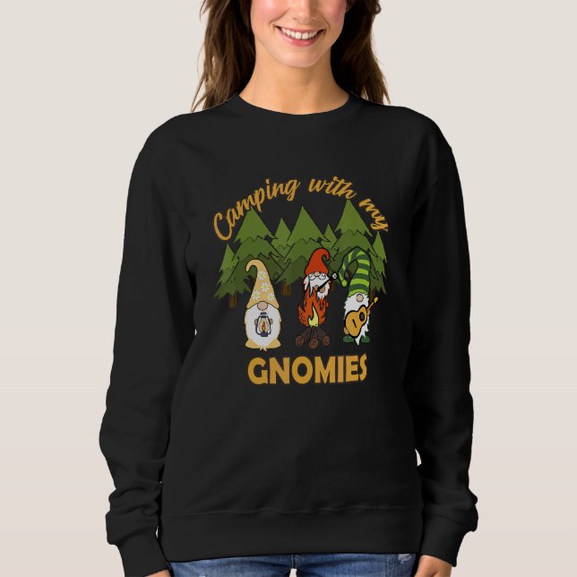 Sweatshirt Camping avec mes gnomes   Camp Trois Gnomes Campin (Devant)