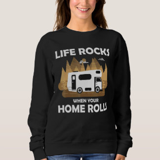 Sweatshirt Camping Caravane Motorhome - La Vie Est Géniale Qu
