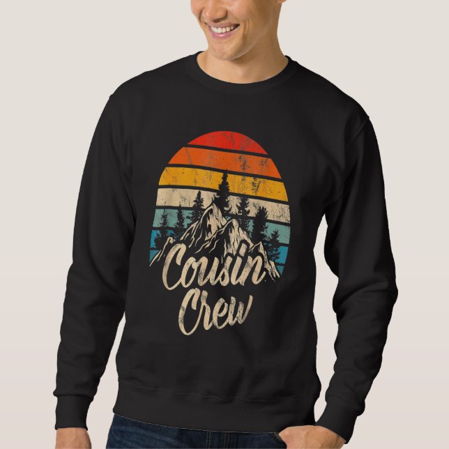 Sweatshirt Camping Cousin Crew Camp d'été extérieur le couche (Devant)