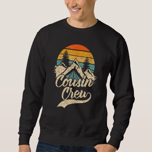 Sweatshirt Camping Cousin Crew Camp d'été extérieur le couche (Devant)