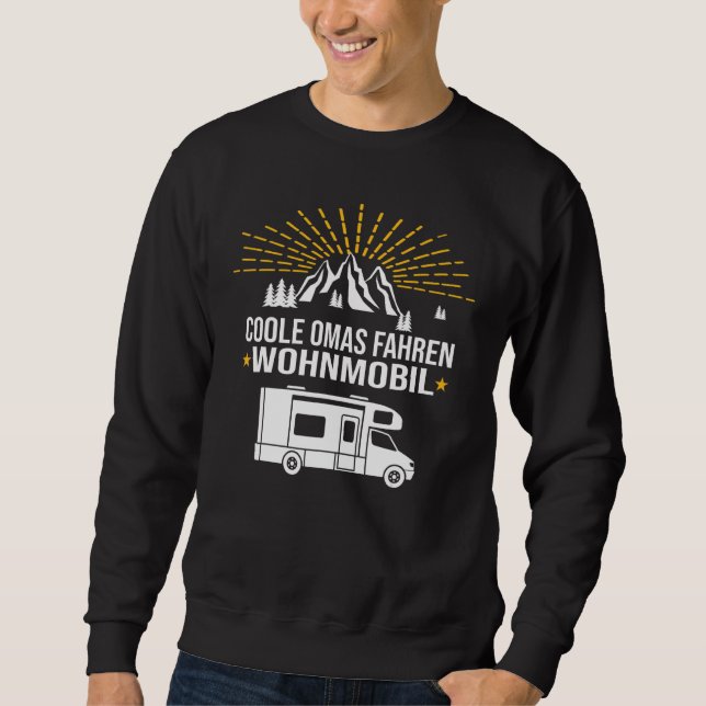 Sweatshirt Camping de conduite de la grand-mère cool Pensione (Devant)
