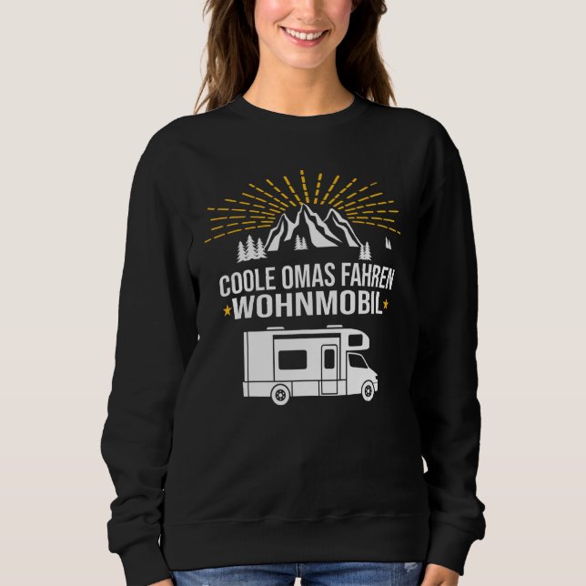 Sweatshirt Camping de conduite de la grand-mère cool Pensione (Devant)