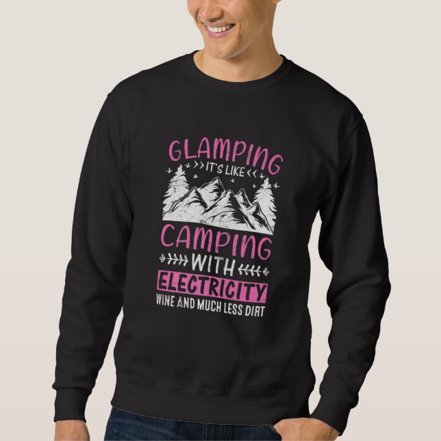 Sweatshirt Camping de luxe C'est comme du camping avec électr (Devant)