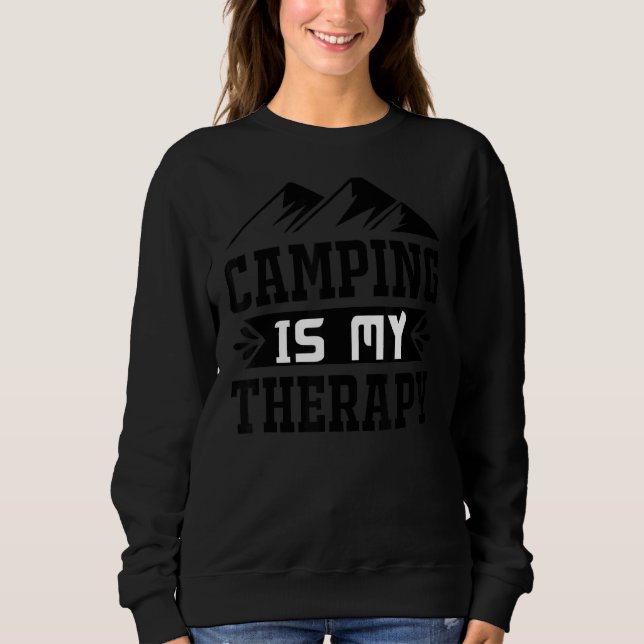 Sweatshirt Camping est ma thérapie (Devant)