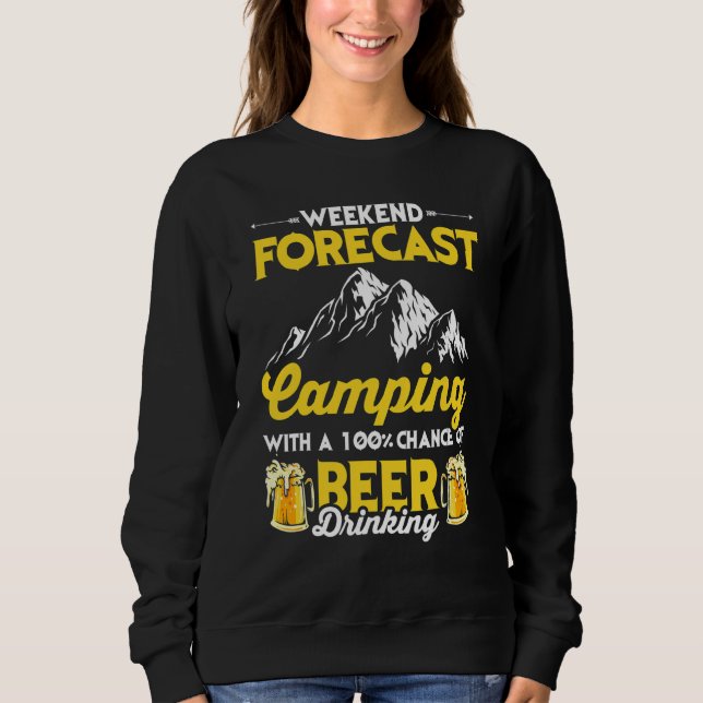 Sweatshirt Camping Et Bière Graphique Femmes Et Hommes Camper (Devant)