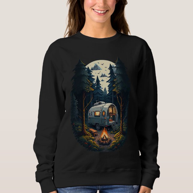 Sweatshirt Camping Forest Holiday WoMo Caravan Natural Tent C (Devant)
