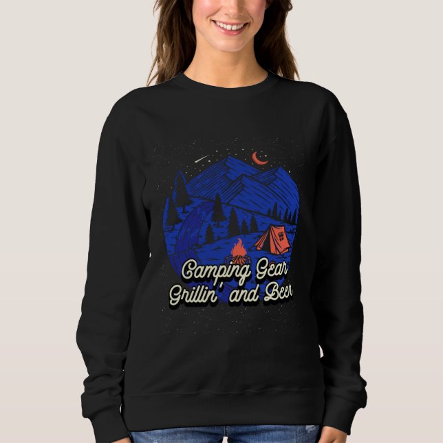 Sweatshirt Camping Grillin and Beer Camper Party Camp Reunion (Devant)