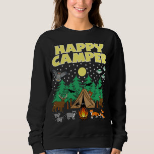 Sweatshirt CAMPING-HAPPY CAMPER- Camping Drôle Avec Critters