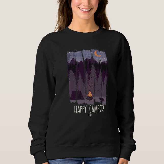 Sweatshirt Camping heureux pour le camping d'été (Devant)