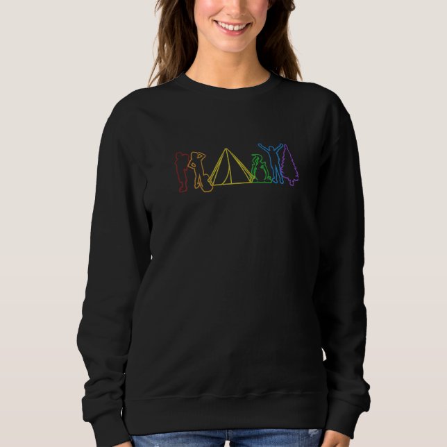 Sweatshirt Camping Lgbt Rainbow Glamping Tentes de Camping (Devant)