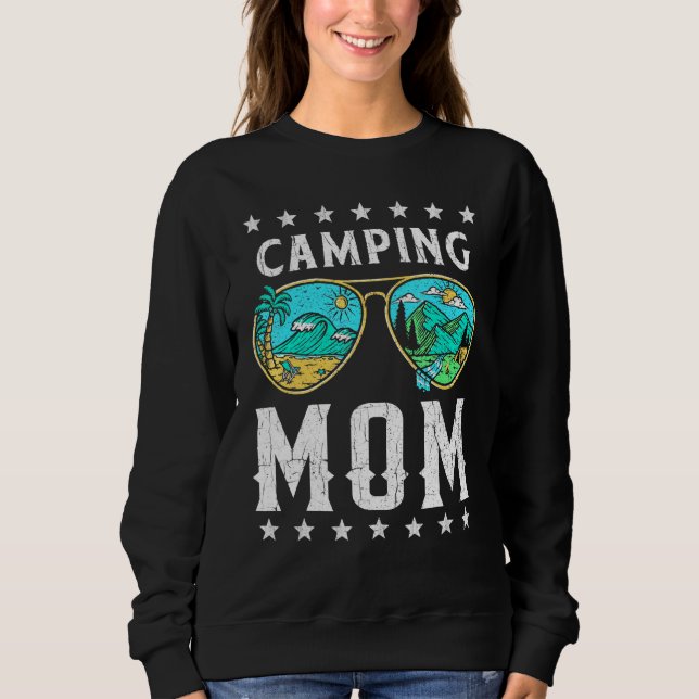 Sweatshirt Camping Maman Retro Graphic extérieur Tee Happy Ca (Devant)