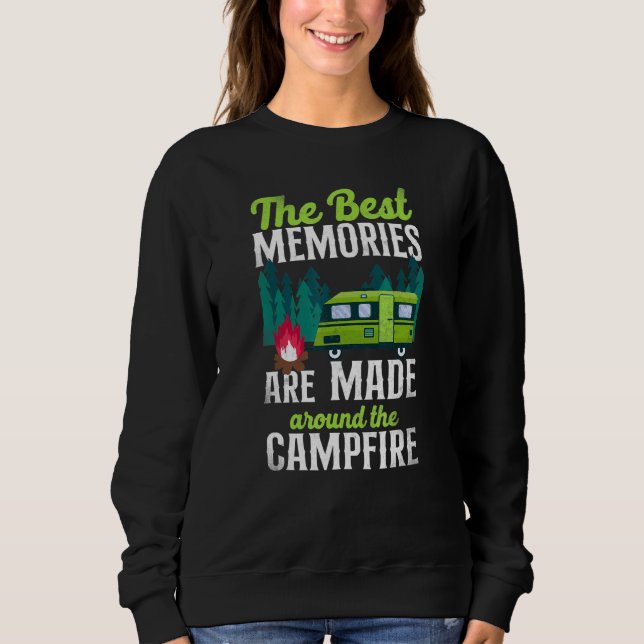 Sweatshirt Camping Meilleurs souvenirs Camping Campervan Camp (Devant)