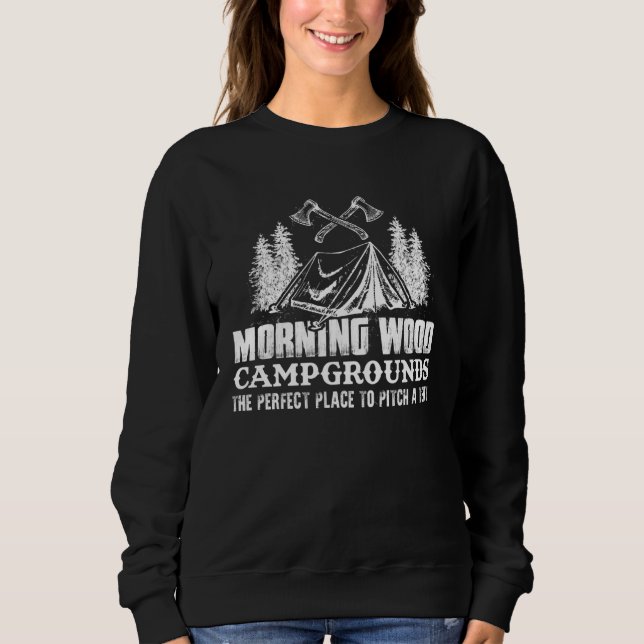 Sweatshirt Camping Morning Wood est l'endroit idéal pour plan (Devant)