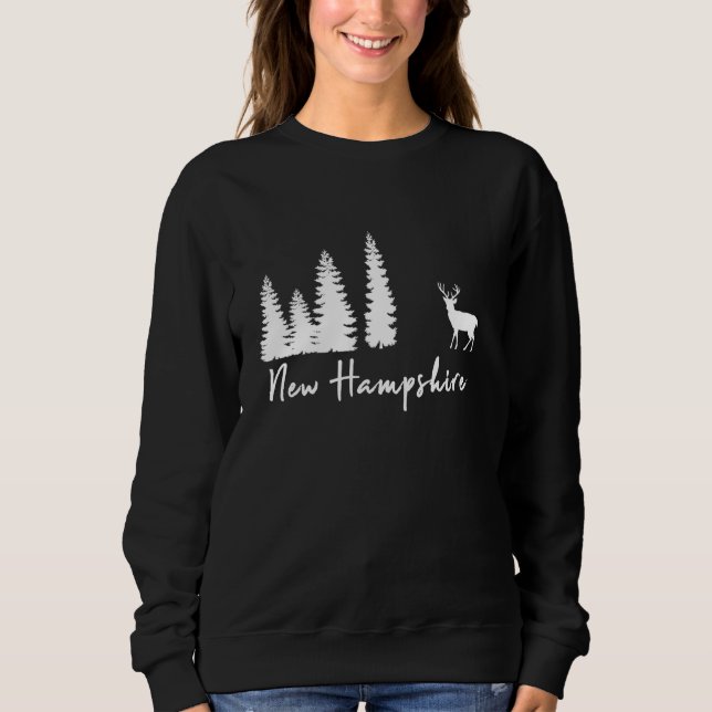 Sweatshirt Camping New Hampshire Forest Woods Camping Deer (Devant)