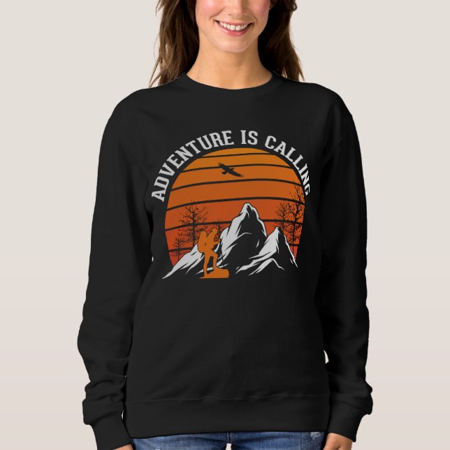 Sweatshirt Camping or Hiking  Adventure is Calling Camping (Devant)