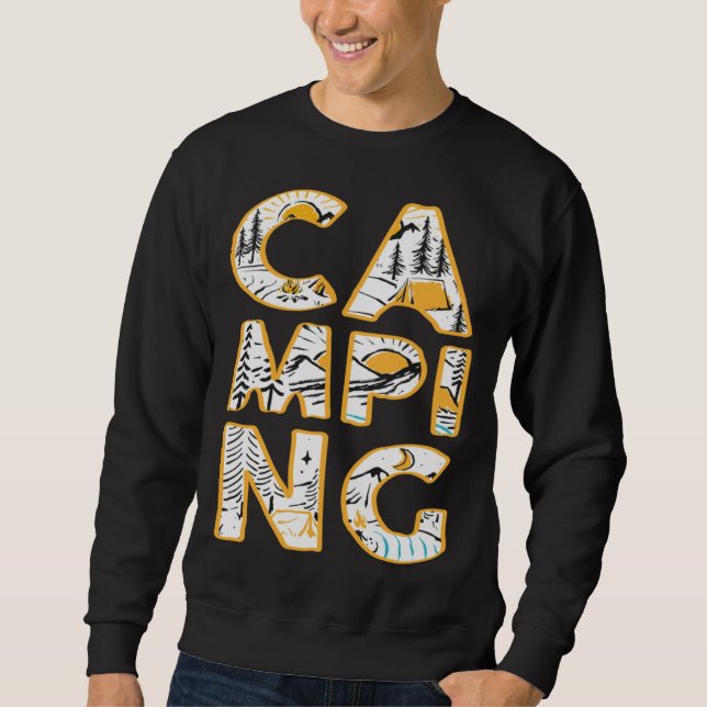 Sweatshirt Camping outdoor hiking camper cute graphic (Devant)