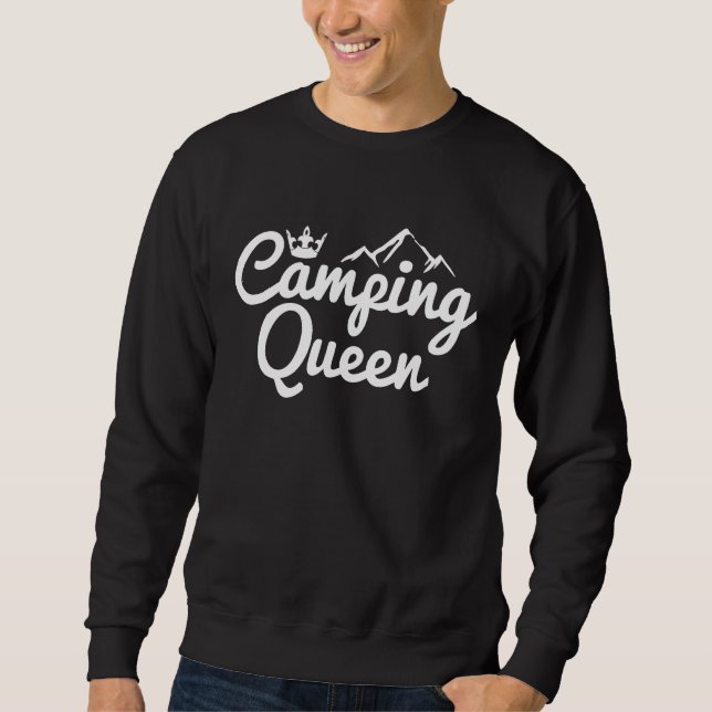 Sweatshirt Camping Queen Crown Mountains Motorhome Tent Queen (Devant)