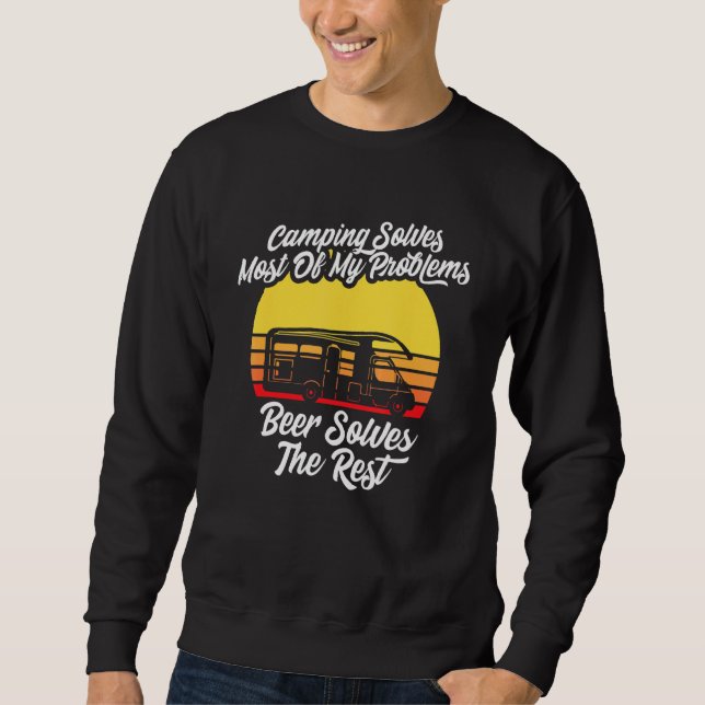 Sweatshirt Camping Résoudre La Plupart De Mes Problèmes Rv Ca (Devant)