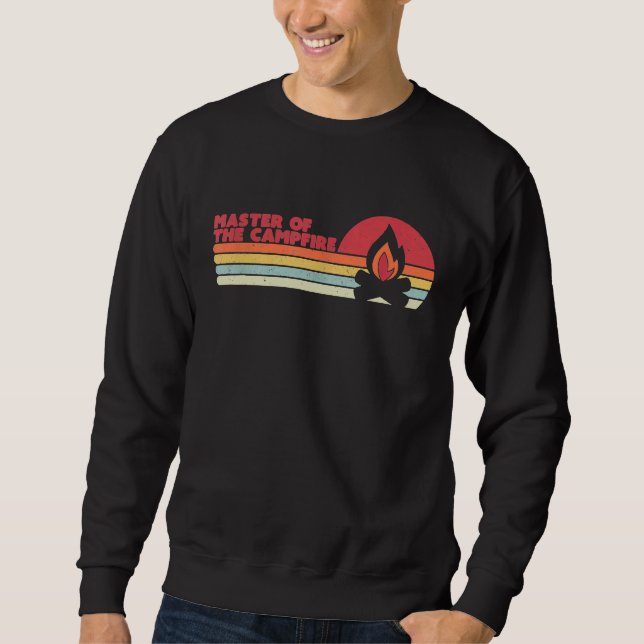 Sweatshirt Camping Retro Style Maître Du Feu De Campagne (Devant)