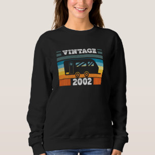 Sweatshirt Camping Rv Camper Vintage Né 2002 Birthday Trail