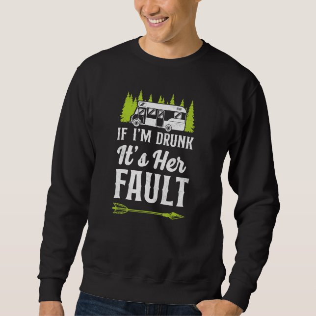Sweatshirt Camping Si Je M'Enfuis C'Est Mon Fault Motorhome F (Devant)