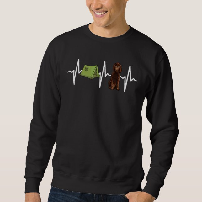 Sweatshirt Camping sous tente Irish Water Spaniel Battement d (Devant)