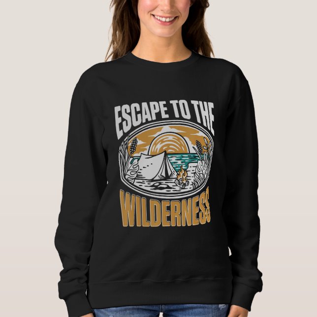 Sweatshirt Camping Tent Escape to the wilderness (Devant)