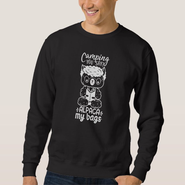 Sweatshirt Camping Vous Dites Lama Mes Sacs   (Devant)