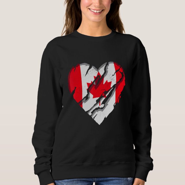 Sweatshirt Canada Coeur Drapeau canadien Fierté canadienne (Devant)