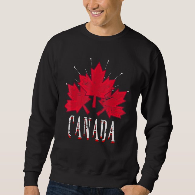 Sweatshirt Canada Feuille d'érable Fière Canada Canada (Devant)