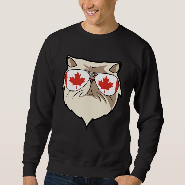 Sweatshirt Canada Flag Canadian Persian Cat Sunglasses (Devant)