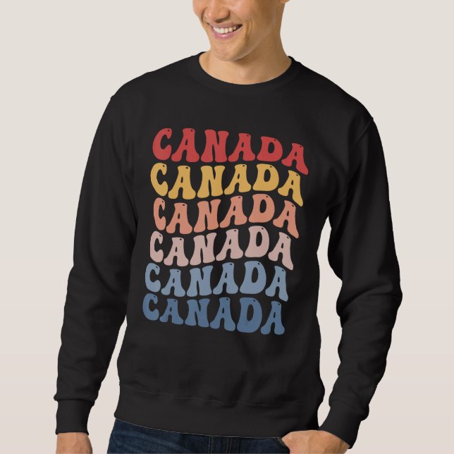 Sweatshirt Canada Groovy Rétro Canadien (Devant)