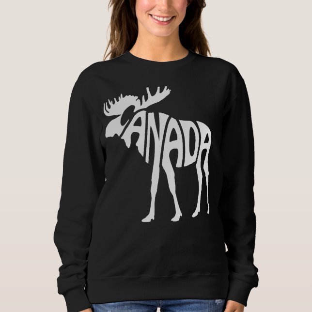 Sweatshirt Canada Moose Red White Canadian Pride Fête du Cana (Devant)