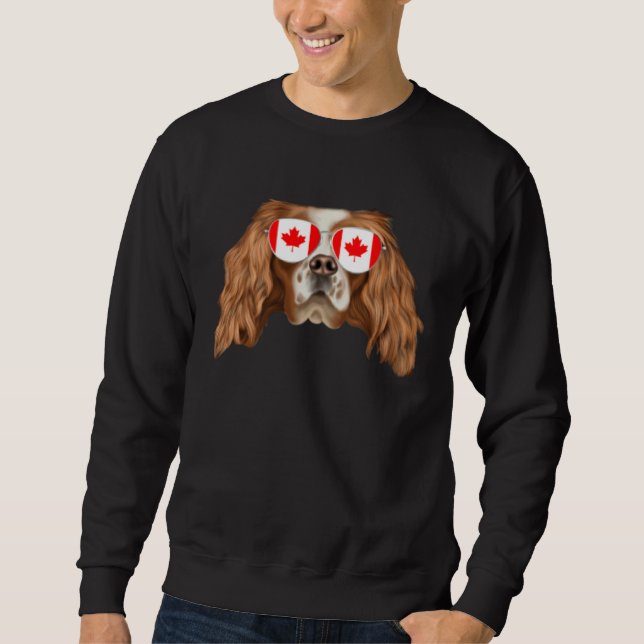 Sweatshirt Canadian Flag English Toy Spaniel Dog Canada Pocke (Devant)
