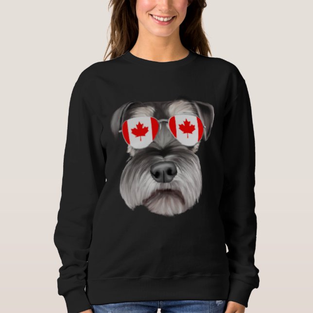 Sweatshirt Canadian Flag Miniature Schnauzer Dog Canada Pocke (Devant)