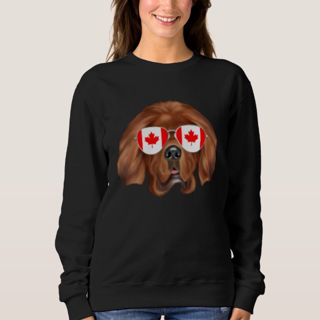Sweatshirt Canadian Flag Tibetan Mastiff Dog Canada Pocket (Devant)