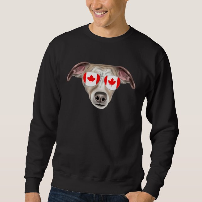 Sweatshirt Canadian Flag Whippet Dog Canada Pocket (Devant)