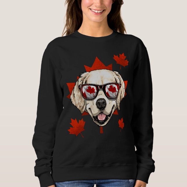 Sweatshirt Canadian Golden Retriever Maple Leaf Patriotic Can (Devant)