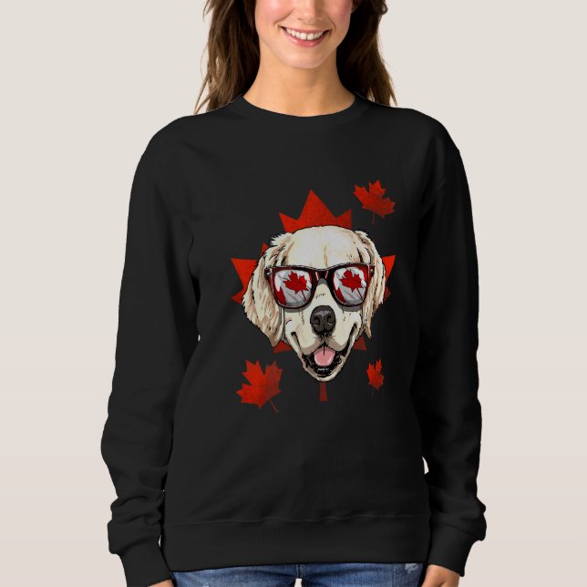 Sweatshirt Canadian Golden Retriever Maple Leaf Patriotic Can (Devant)